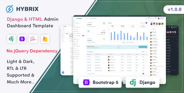 Hybrix Django Html Admin Dashboard Template Graphicfort