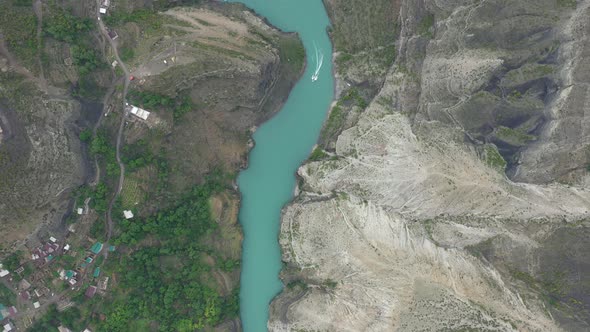 Sulak river in Sulak canyon at the mountains Dagestan.