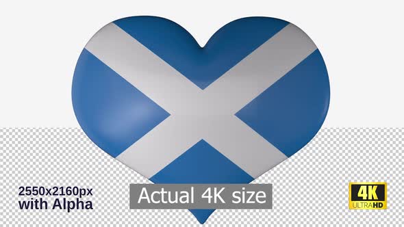 Scotland Flag Heart Spinning