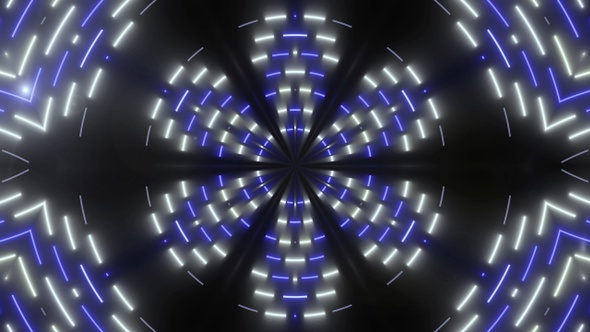 Blue Neon Circular Disco Light