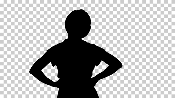 Silhouette Female construction worker with hands on hips