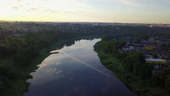 Morning. Western Dvina River In Vitebsk