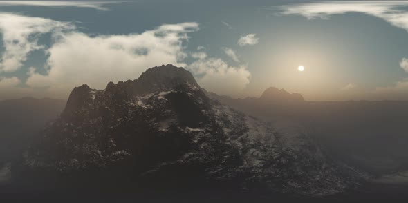 Aerial VR 360 Panorama of Mountains