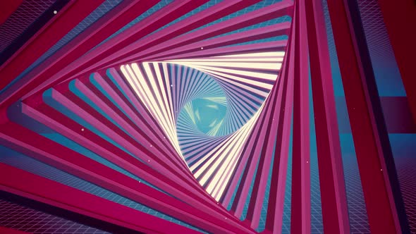 Flying Tunnel Triangle Light Retro 03 4K alt