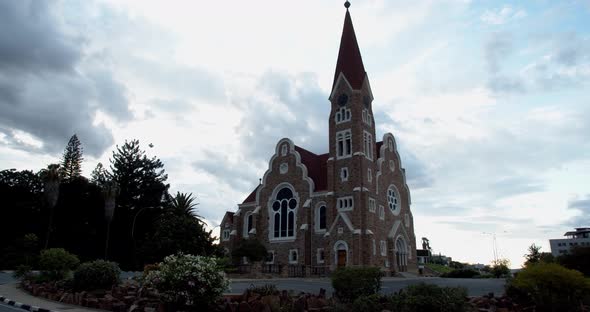 Christ Church in Windhoek, stunning building in the middle of the capital, 4k