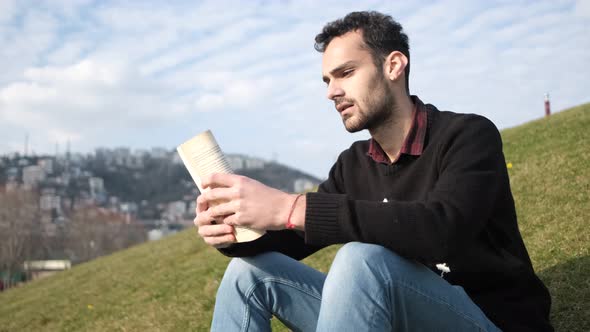 Study On Book On Grass