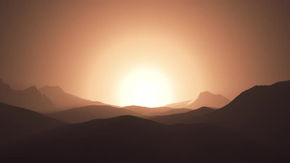 Sunrise over the desert