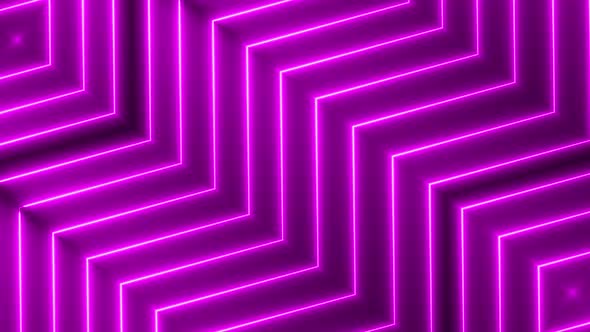 Purple color Neon light geometric glowing line animation. Vd 728