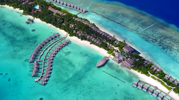 Aerial view abstract of island beach by water and sand background