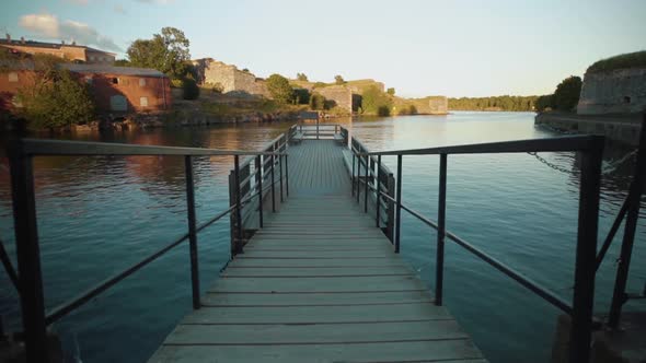 View of jetty in sea