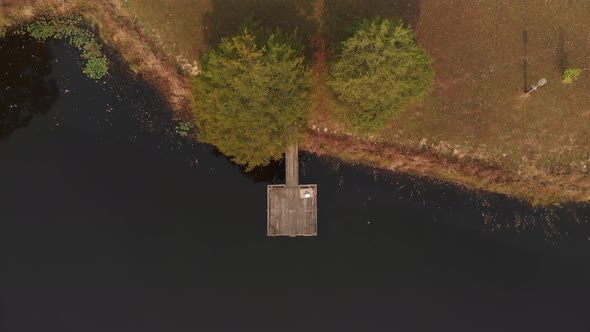 Lonesome secluded private boat dock at Xenia Illinois Greendale America