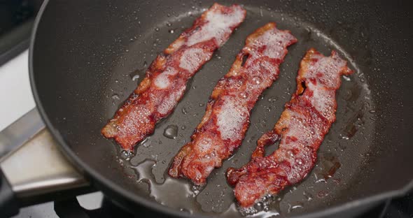 Cooking with Bacon on Fry Pan