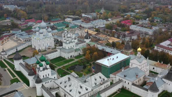 The Ancient Kremlin in the Historical Center of the Famous Ancient Russian City of Rostov