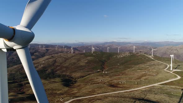 Wind Turbines, Renewable Energy on a Green Hill