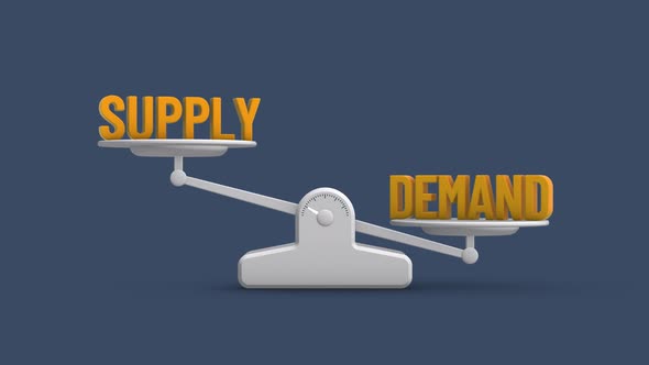 Supply and Demand Balance Weighing Scale Looping Animation