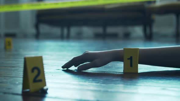 Closeup of a Crime Scene in a Deceased Person's Home.