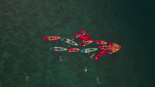 Kayaking in the blue ocean near veracruz