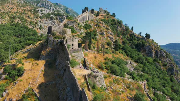 Stairs Leading Up to the Top of the Ancient Fortress of Kotor Montenegro