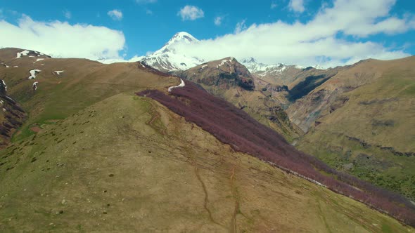 Landscape of the Caucasus Mountains Kazbegi Region Georgia