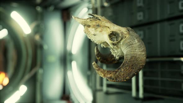 Skull of Dead Ram in International Space Station