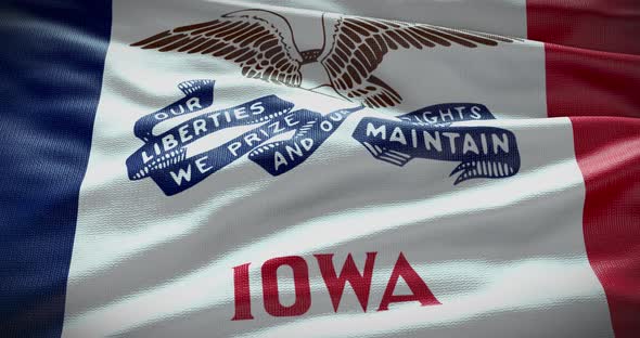 Iowa waving flag looped