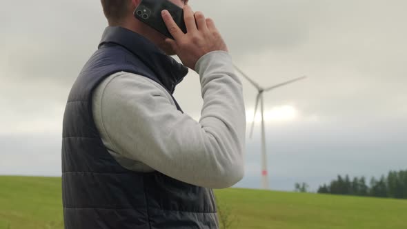 Engineer Reports About Functioning Wind Turbine on Phone