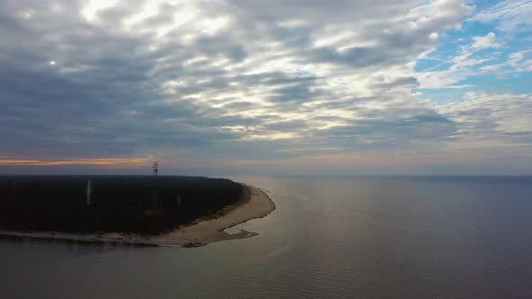 Kolka Cape, Baltic Sea, Latvia. During Autumn Evening Sunset.