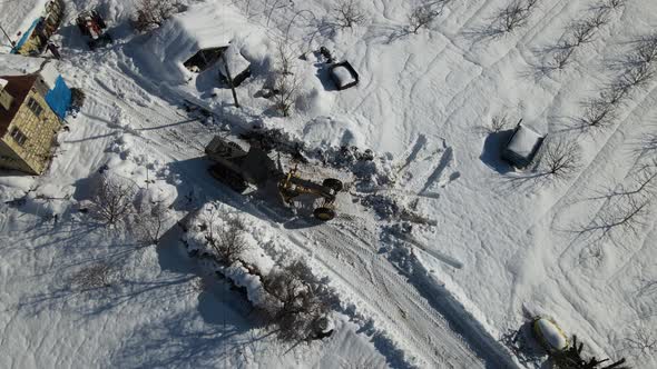 Drone View Snow Plow