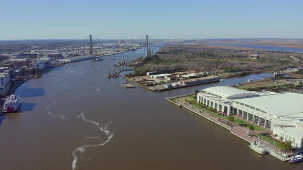 Savannah River with Talmadge Memorial Bridge in view