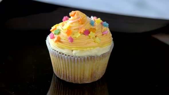 Cupcake with Delicate Orange Cream