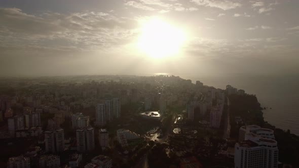 An Aerial View of Evening Antalya