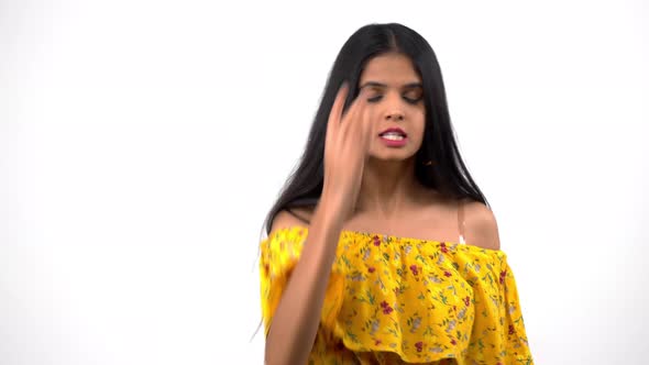 Angry Indian girl talking to someone