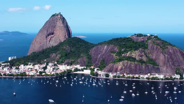 Rio de Janeiro Brazil. Tropical beach scenery. Postalcard of coastal city