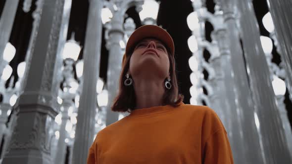 Young girl at the art installation