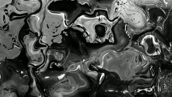 Black White Shiny Marble Liquid Animated Background