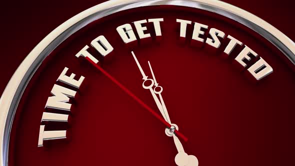 Time To Get Tested Health Appointment Reminder Clock Testing 3d Animation