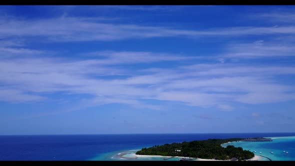 Aerial top view texture of tropical resort beach holiday by clear ocean with bright sandy background
