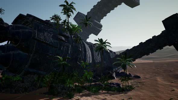 Old Rusted Alien Spaceship in Desert. Ufo alt