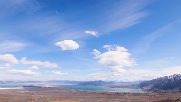 Time Lapse of clouds over Mono Lake in California