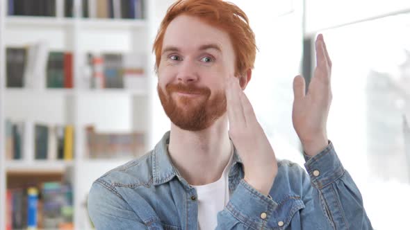 Applauding Clapping Casual Redhead Man