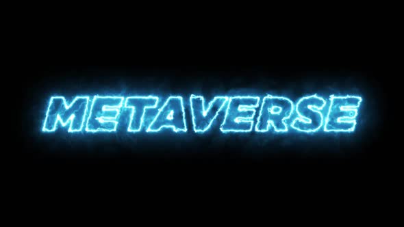 Metaverse Neon Blue Text Message Background