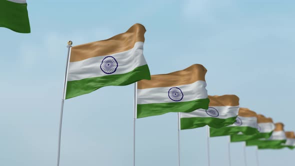 India Row Of Flags 