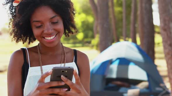 Woman using mobile phone 4k