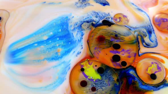 Abstract Colorful Invert Paint Bubbles Galactic Exploding Texture 1