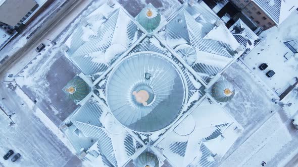 Over Helsinki Cathedral Domes Looking Down