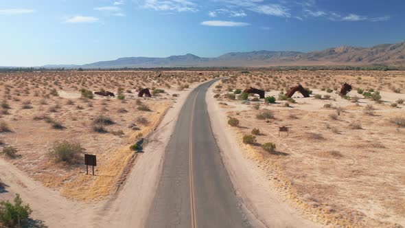 Empty Highway in Anza Borrego Desert, California, USA