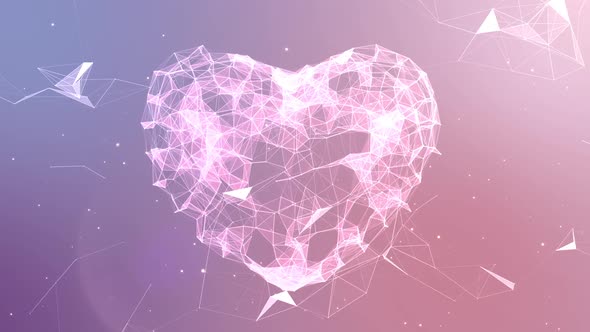 romantic pink heart break plexus background video