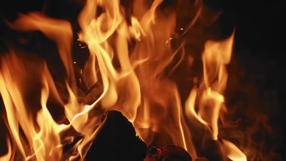 Motion Wallpaper Burning Fire Night Close Up Slow Motion