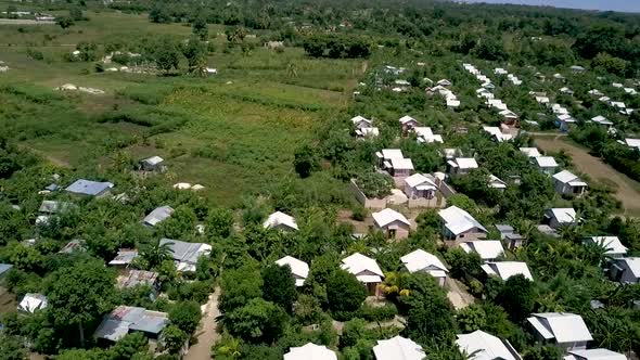 Aerial over an IOM camp in Haiti