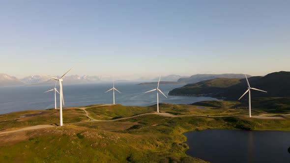 Drone shot taken on Vannoya Island taken on Norway Island